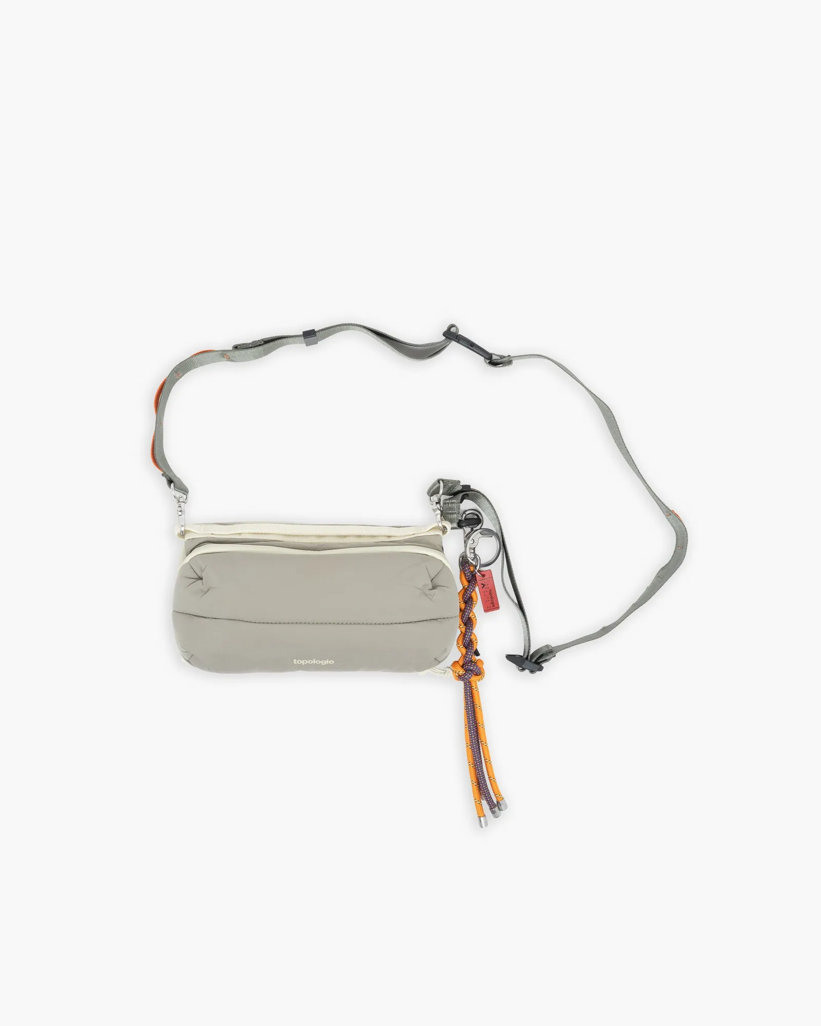 Topologie Bottle Sacoche Medium Moss Putty Silky Peach + Utility Sling Wide Woods Sinnet Keychain Arcade Orange sold by Eat Dust