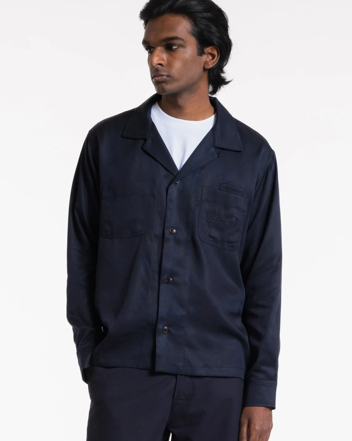Havana Shirt Tencel Twill Navy sold by Eat Dust