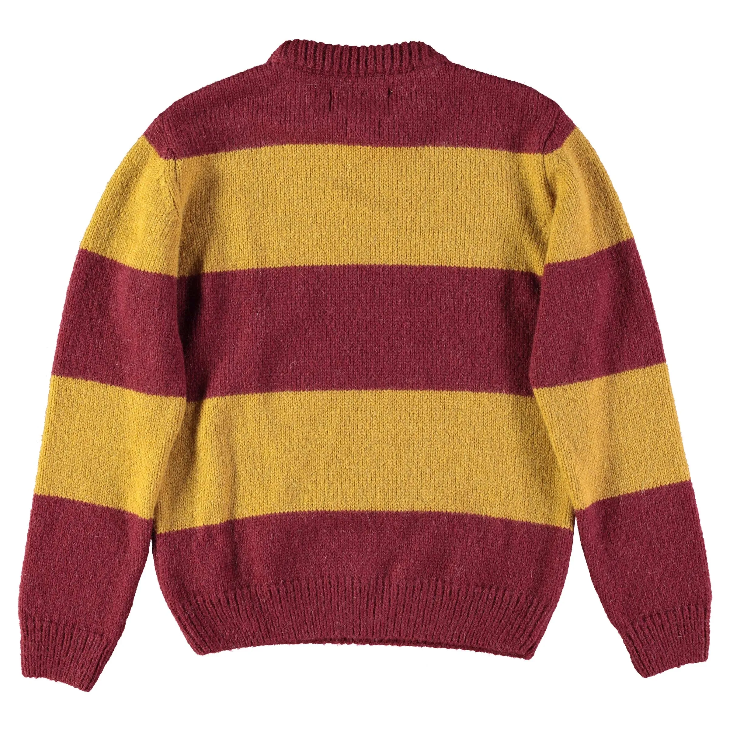 Crew Neck Sweater Stripe Mohair Bordeaux/Yellow sold by Eat Dust product image thumbnail 2