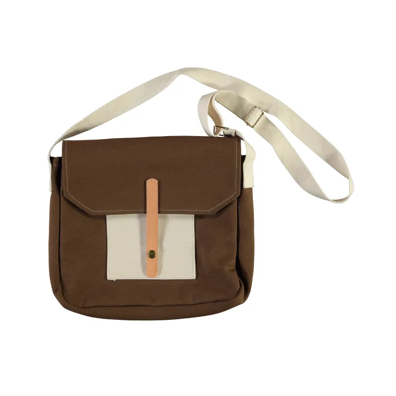 Canvas Shoulder Bag Medium Brown made by Eat Dust