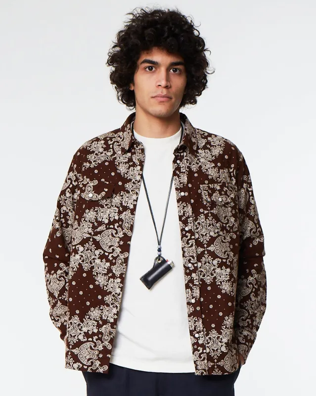 Western Shirt Velvet Bandana Brown made by Eat Dust