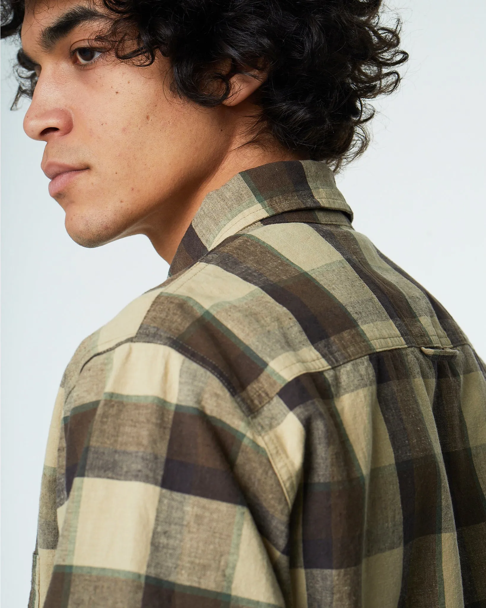 Combat Shirt Farmers Check Beige/Brown sold by Eat Dust product image thumbnail 4