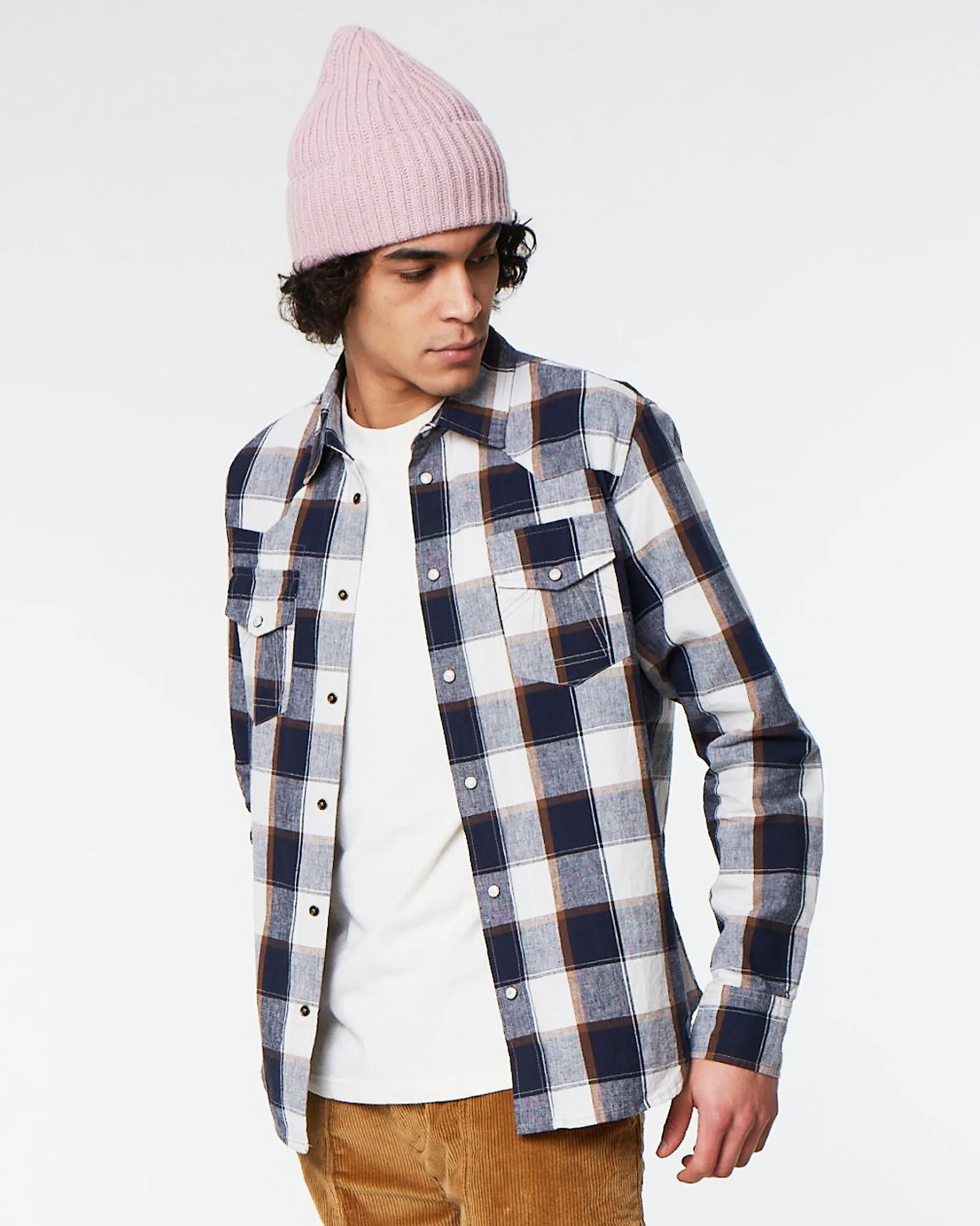 Western Shirt Provence Check Off White/Navy sold by Eat Dust product image thumbnail 5