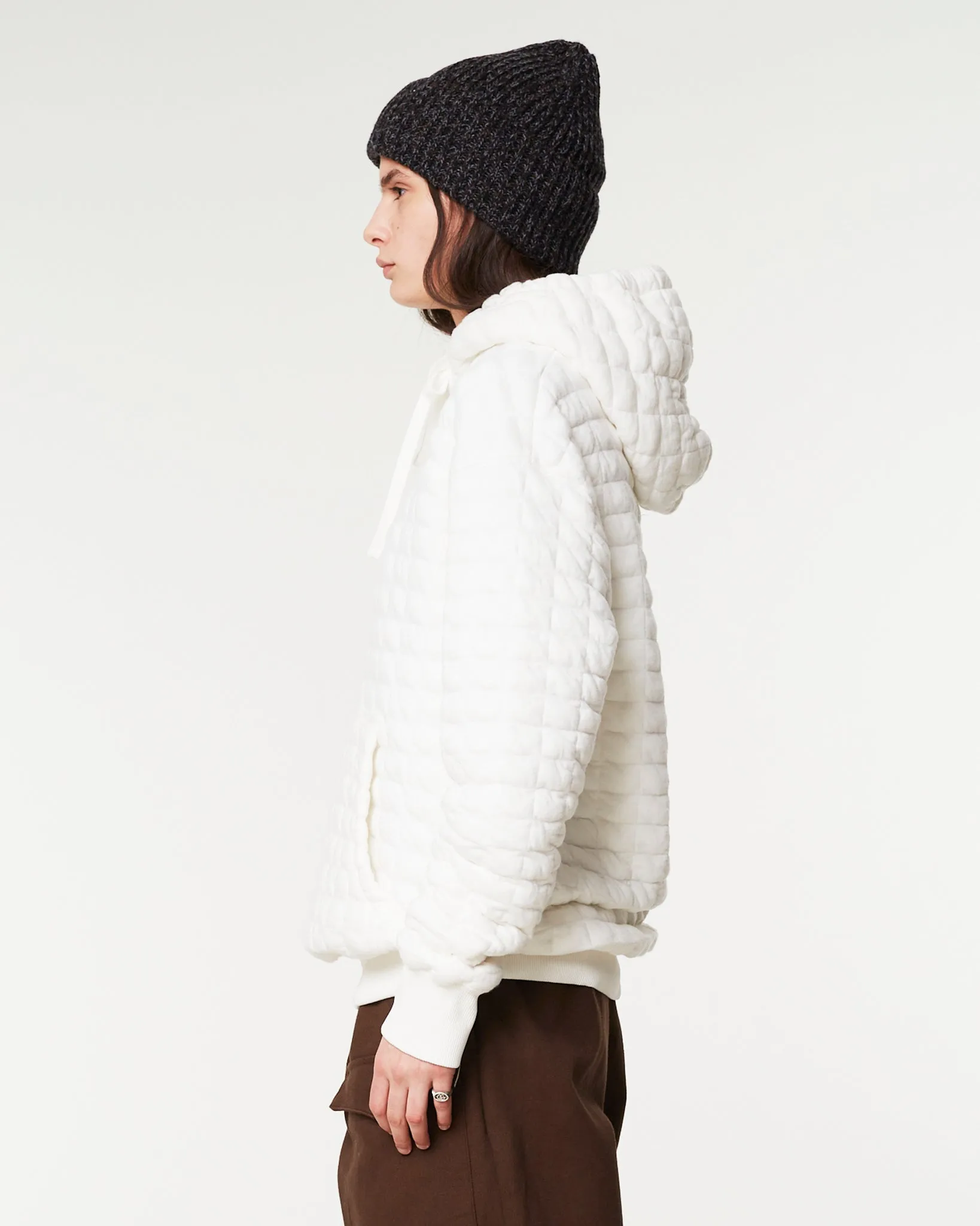 Hoodie Quilted Fleece White sold by Eat Dust product image thumbnail 4