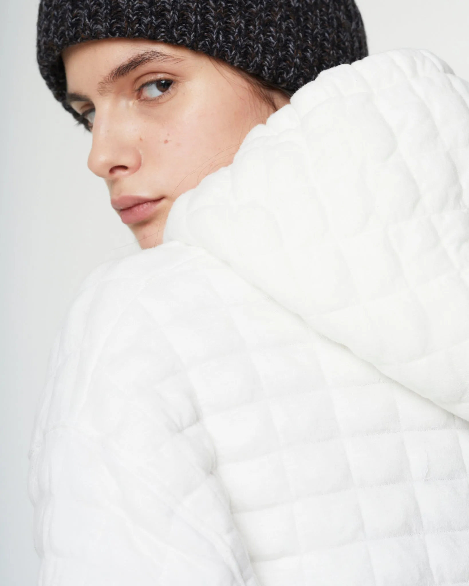 Hoodie Quilted Fleece White sold by Eat Dust product image thumbnail 3