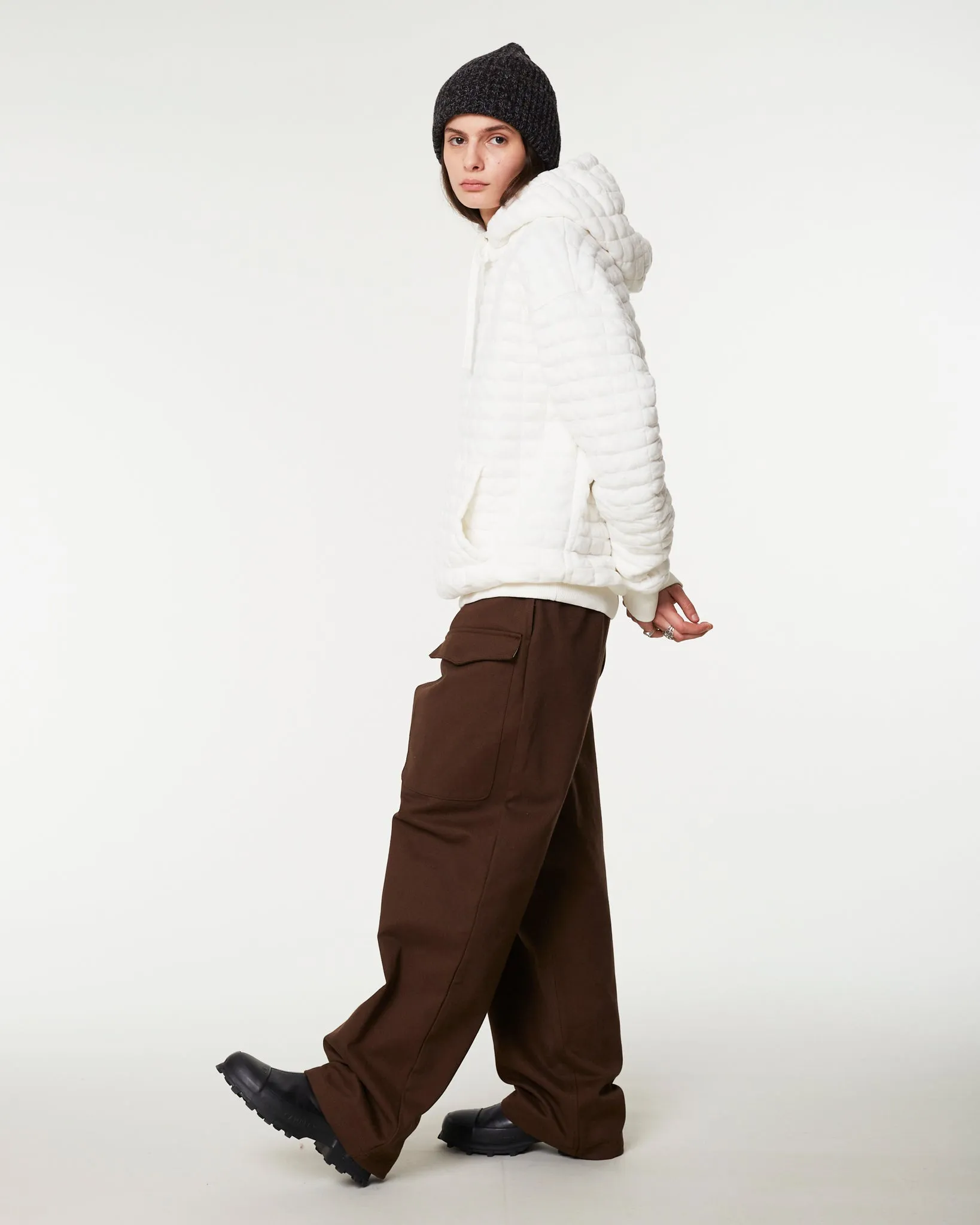 Hoodie Quilted Fleece White sold by Eat Dust product image thumbnail 2