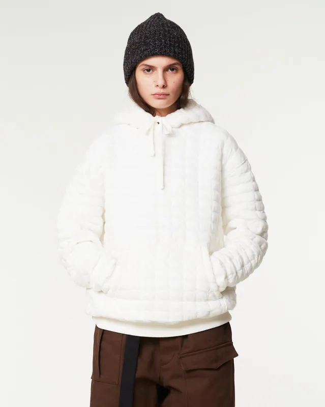 Hoodie Quilted Fleece White made by Eat Dust