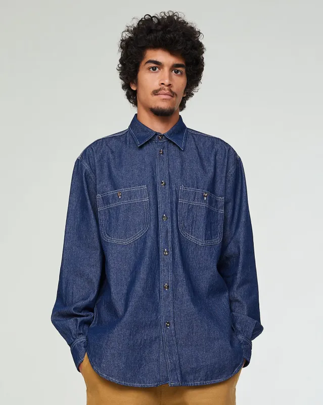 Worker Shirt Prisoners Denim Indigo made by Eat Dust
