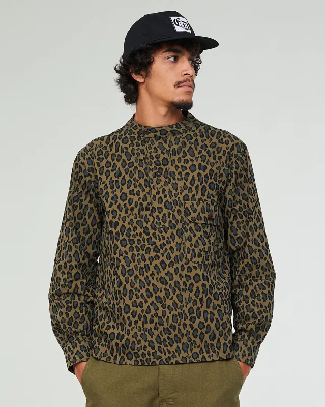 Kabul Shirt Cheetah Cotton Khaki made by Eat Dust
