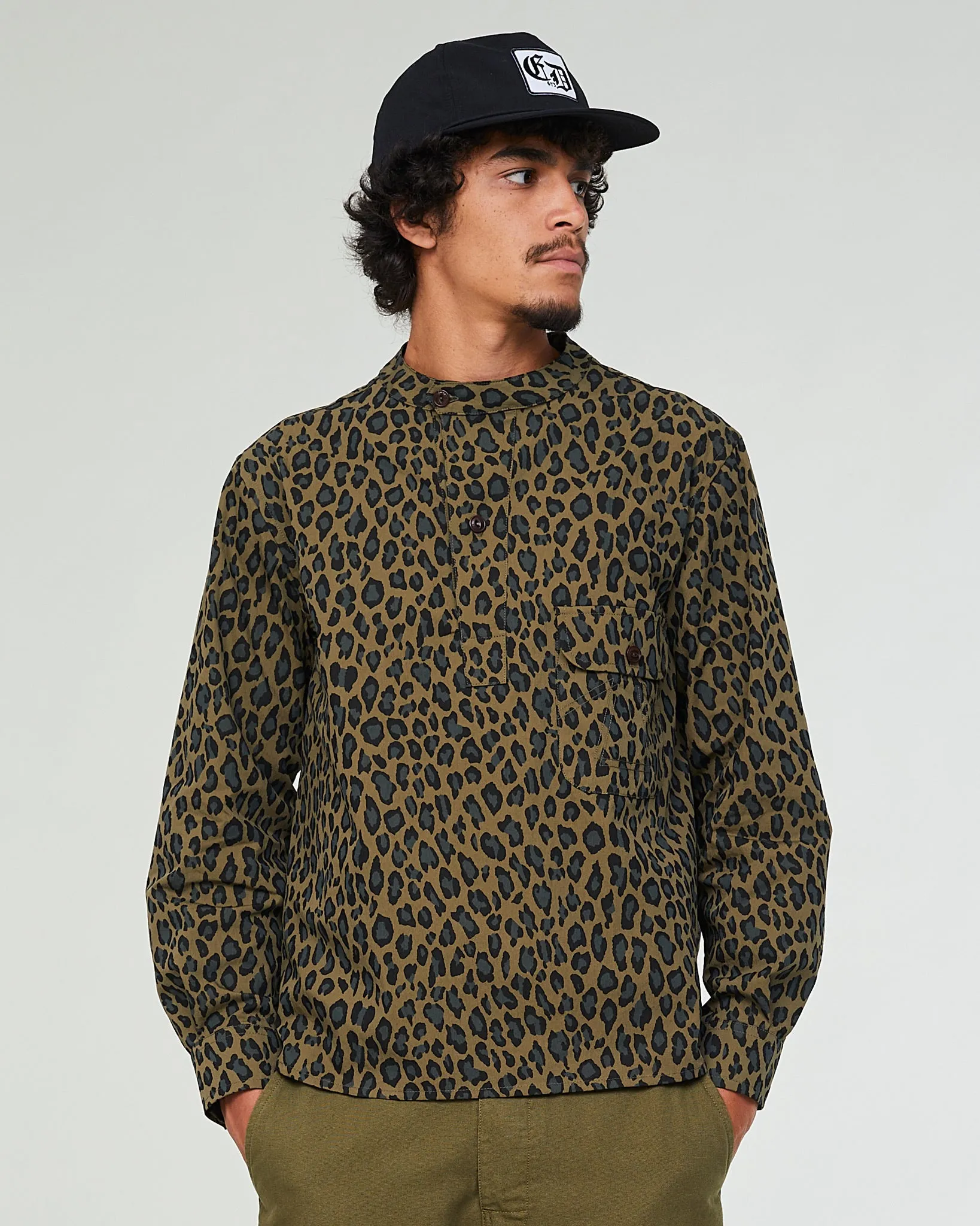 Kabul Shirt Cheetah Cotton Khaki sold by Eat Dust