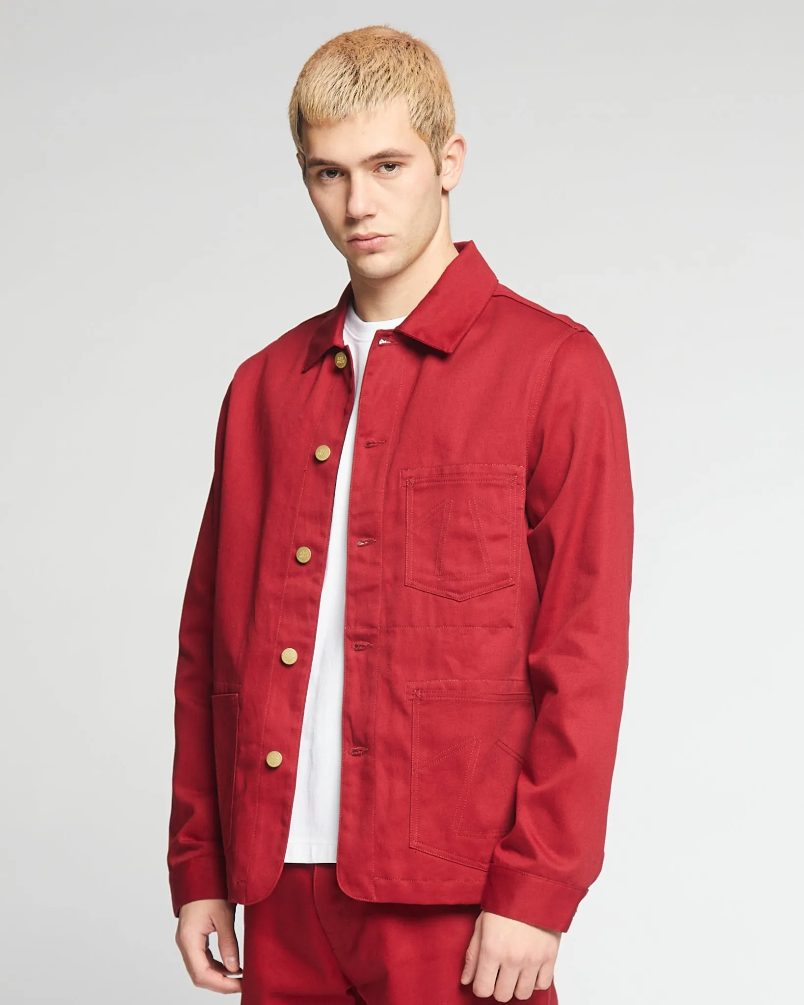 Chore Jacket Utility Twill Wine sold by Eat Dust product image thumbnail 4