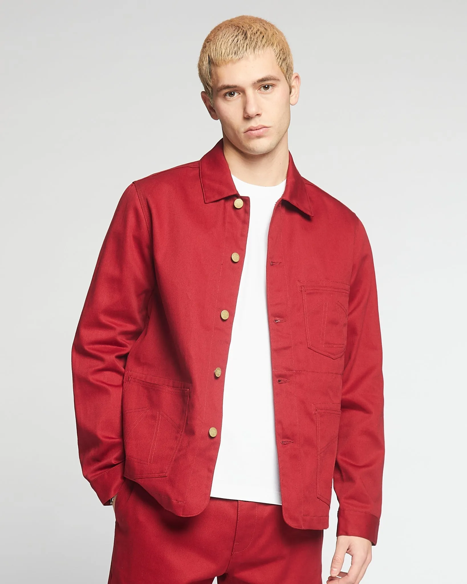 Chore Jacket Utility Twill Wine sold by Eat Dust product image thumbnail 2