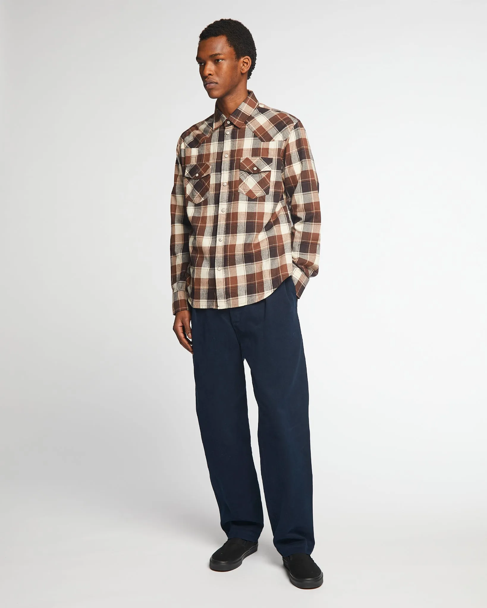 Western Shirt Polo Checks Chocolat sold by Eat Dust product image thumbnail 2