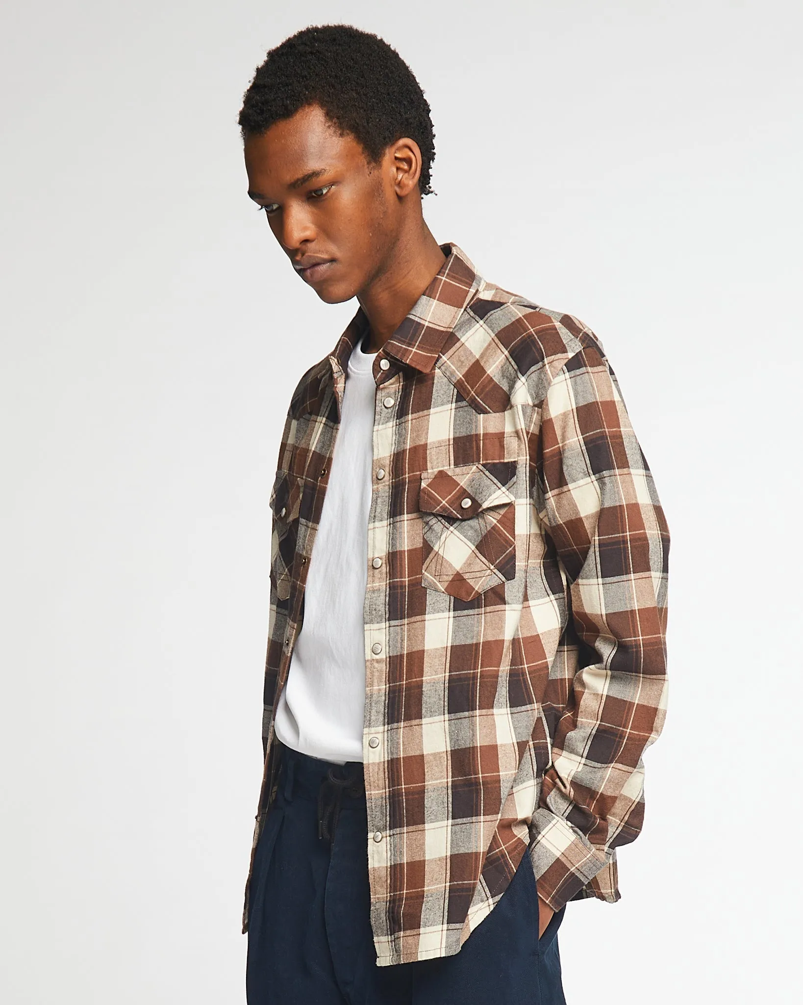 Western Shirt Polo Checks Chocolat sold by Eat Dust product image thumbnail 3