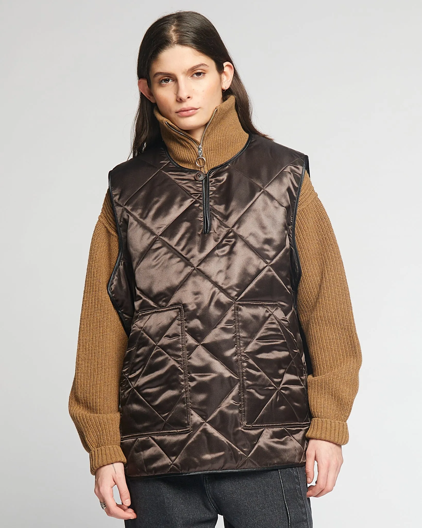 G.o.D Armor Vest Diamond Quilt Brown sold by Eat Dust product image thumbnail 4