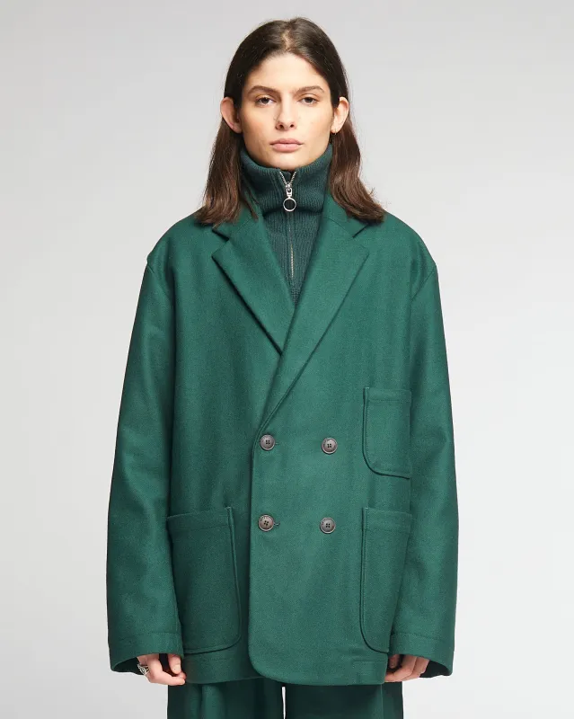 G.o.D Blazer Compact Wool Bottle Green made by Eat Dust