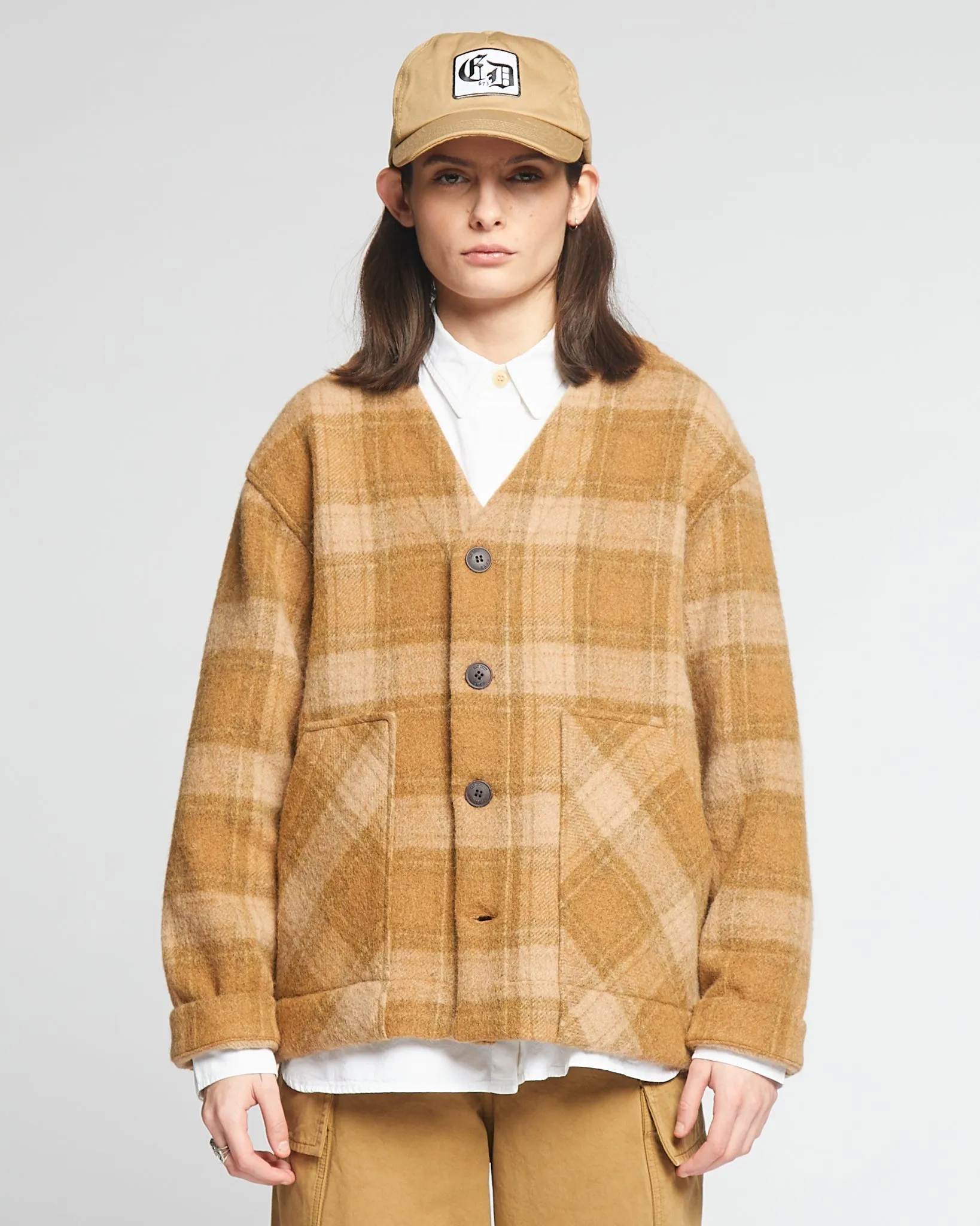 G.o.D Baseball Cardigan Washed Check Sugar sold by Eat Dust product image thumbnail 4