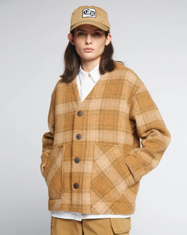 G.o.D Baseball Cardigan Washed Check Sugar made by Eat Dust