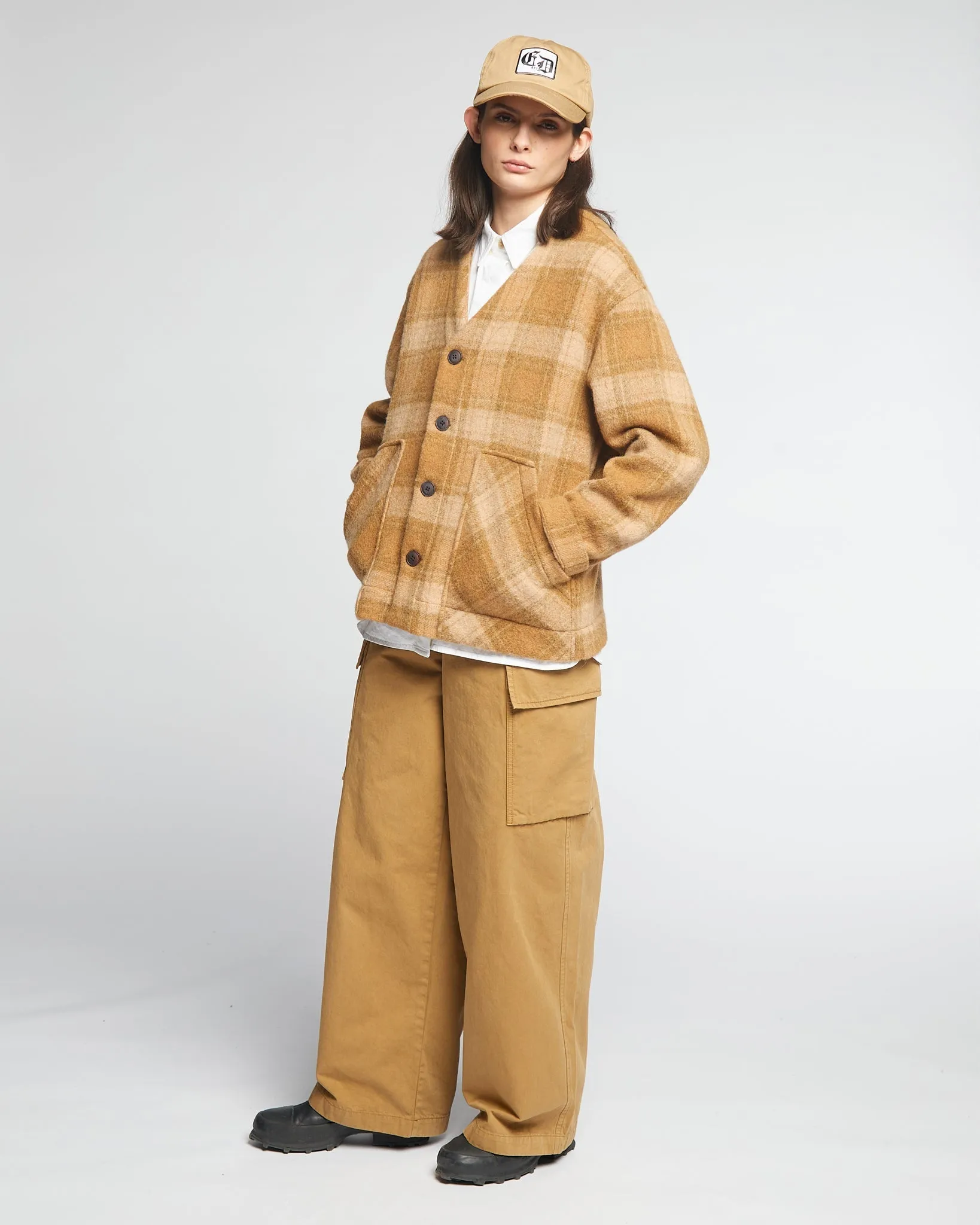 G.o.D Baseball Cardigan Washed Check Sugar sold by Eat Dust product image thumbnail 2