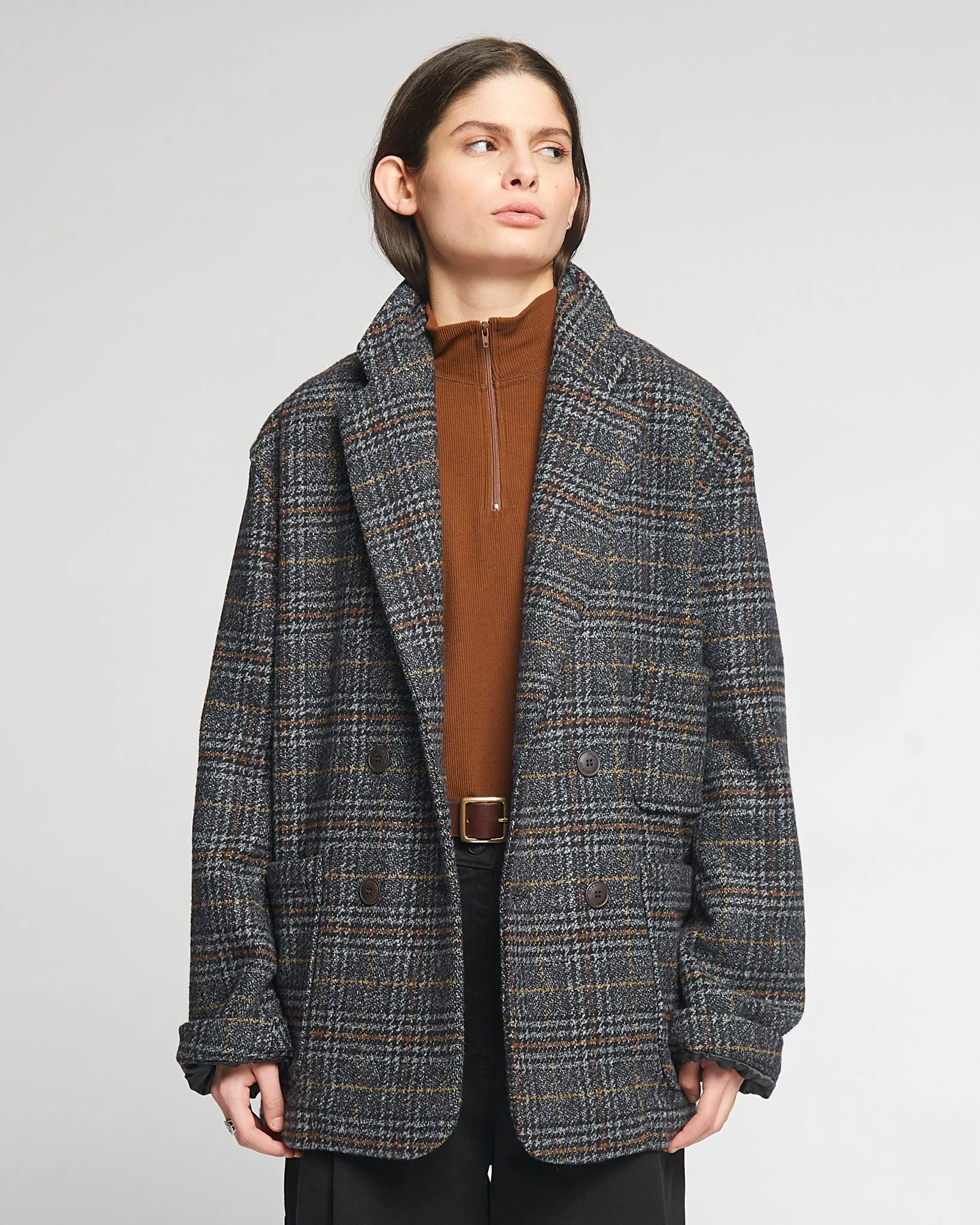 G.o.D Blazer Glasgow Check Navy sold by Eat Dust