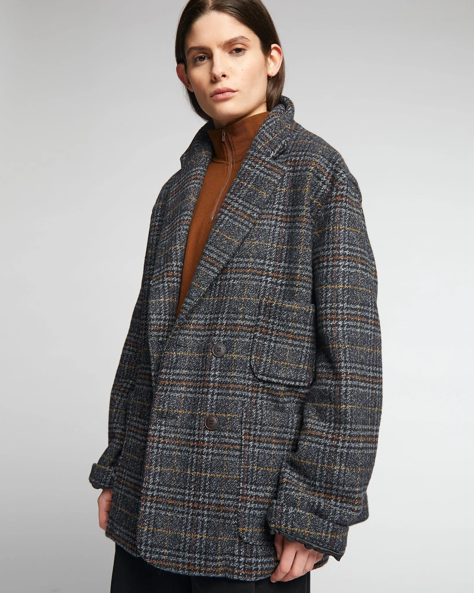 G.o.D Blazer Glasgow Check Navy sold by Eat Dust product image thumbnail 4