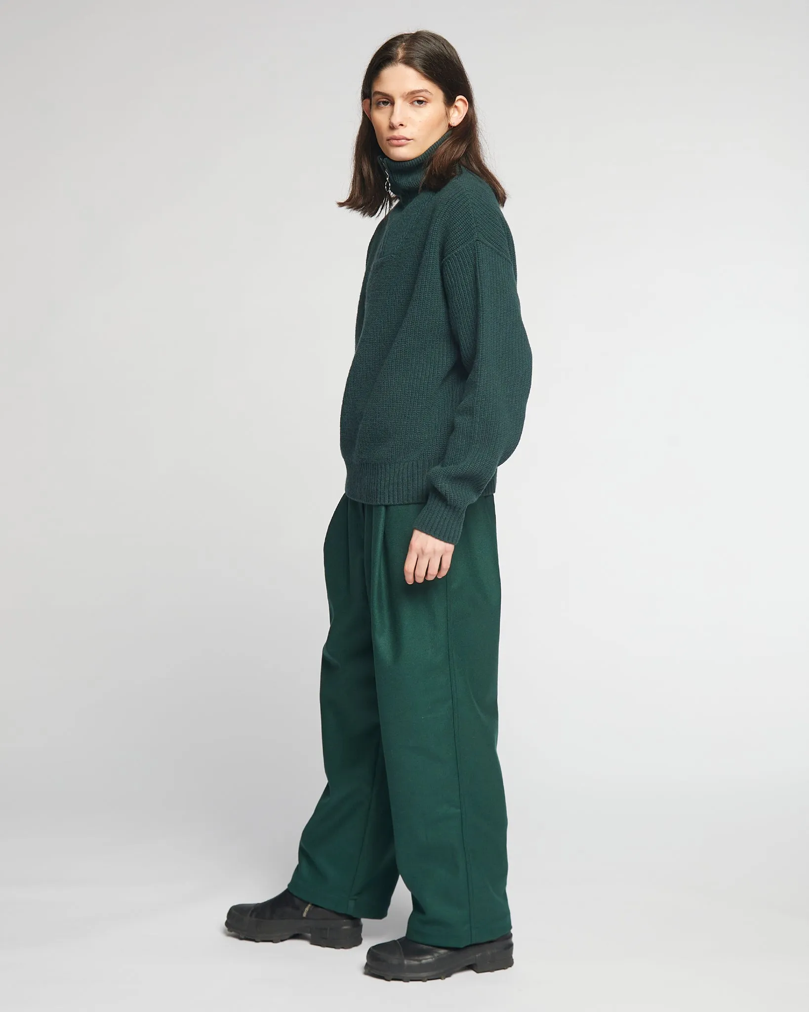 G.o.D British Worker Pants Compact Wool Bottle Green sold by Eat Dust product image thumbnail 4