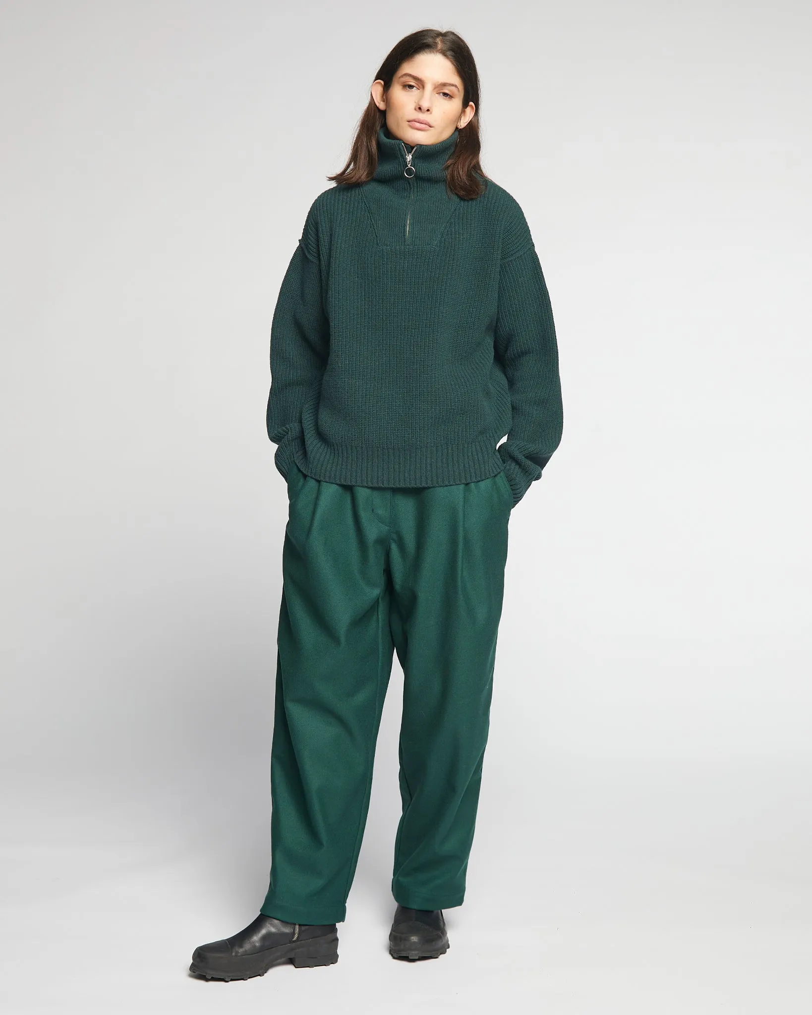 G.o.D British Worker Pants Compact Wool Bottle Green sold by Eat Dust product image thumbnail 2