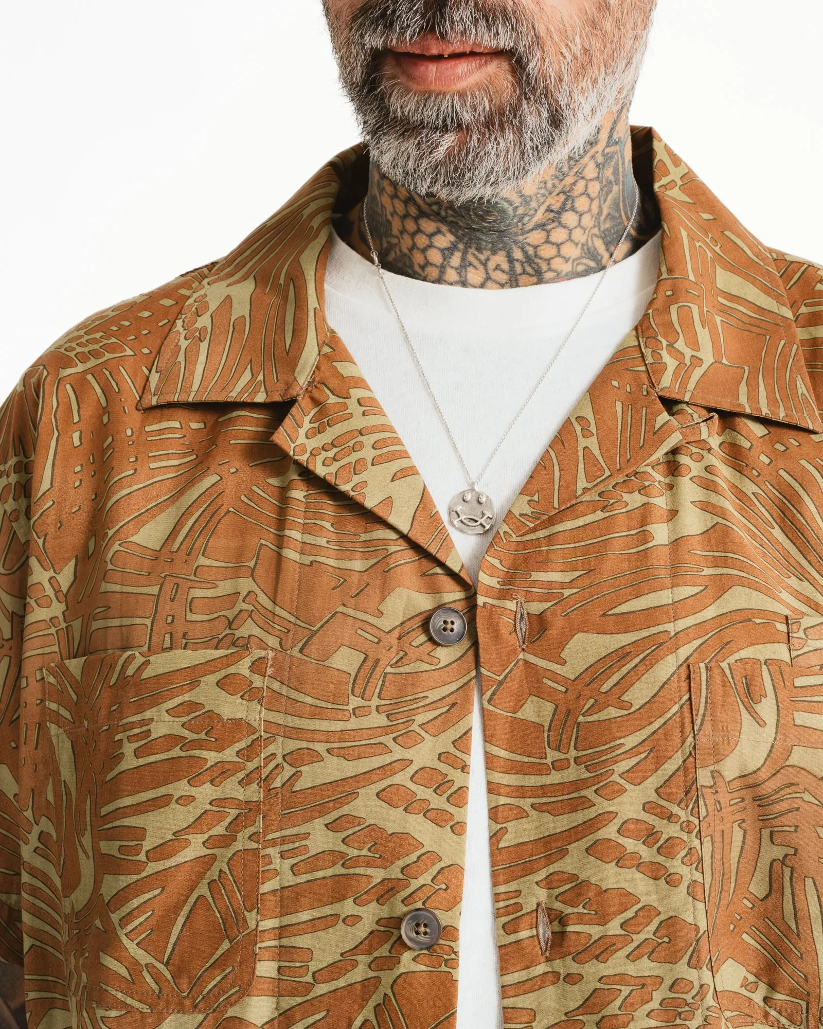 Aloha Shirt Bamboo Rayon Amber sold by Eat Dust product image thumbnail 4