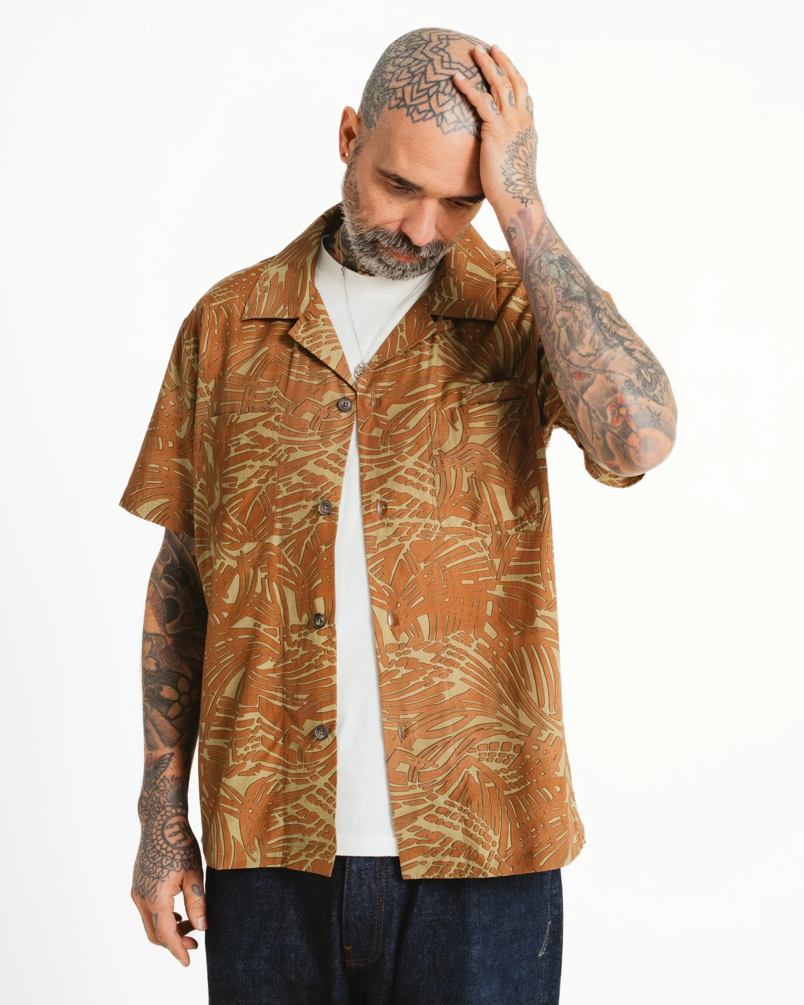 Aloha Shirt Bamboo Rayon Amber sold by Eat Dust product image thumbnail 3