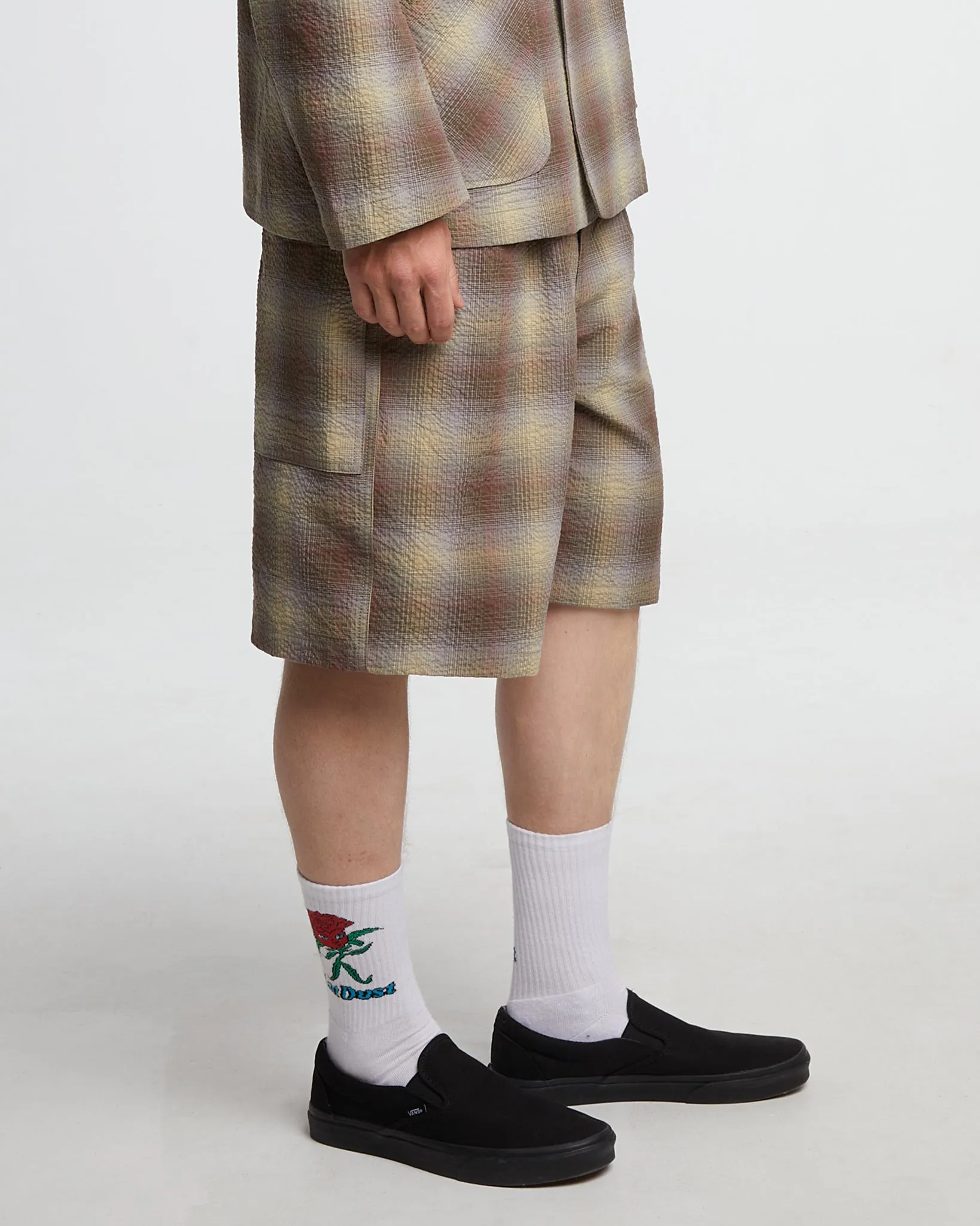 Bermuda Merida Check Khaki sold by Eat Dust product image thumbnail 4