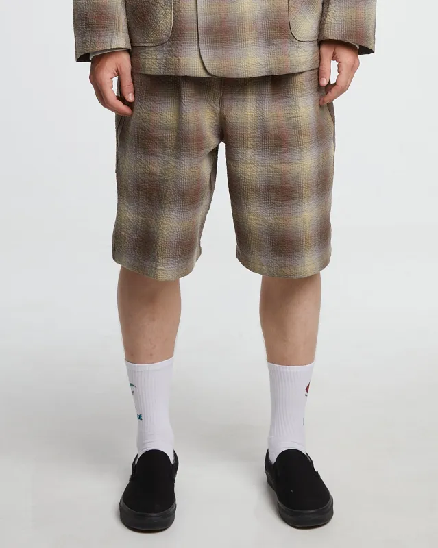 Bermuda Merida Check Khaki made by Eat Dust