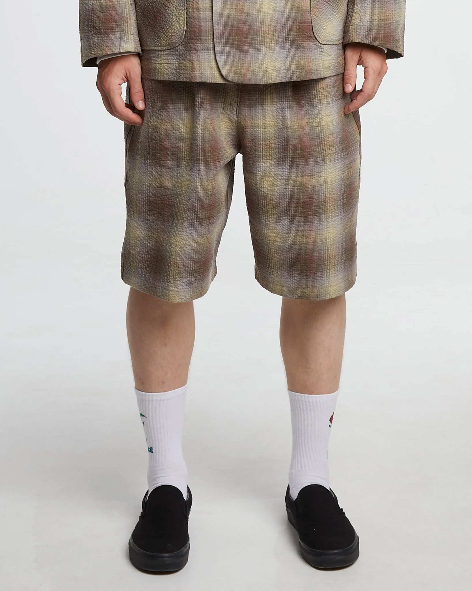 Bermuda Merida Check Khaki sold by Eat Dust