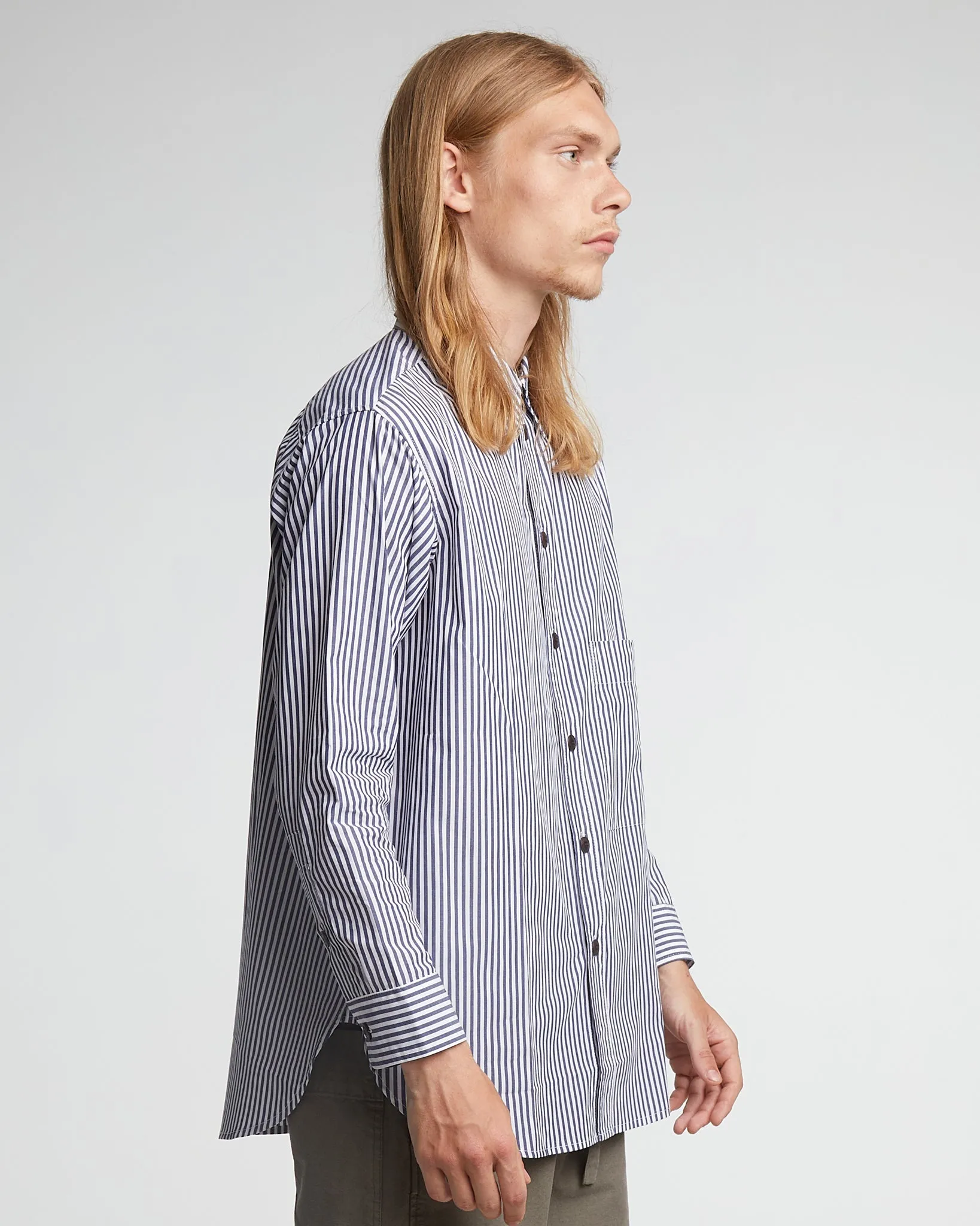 Maxi Shirt Poplin Stripes Dark Blue/White sold by Eat Dust product image thumbnail 3