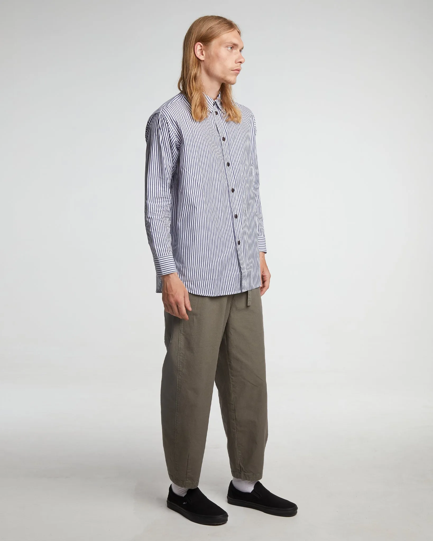 Maxi Shirt Poplin Stripes Dark Blue/White sold by Eat Dust product image thumbnail 4