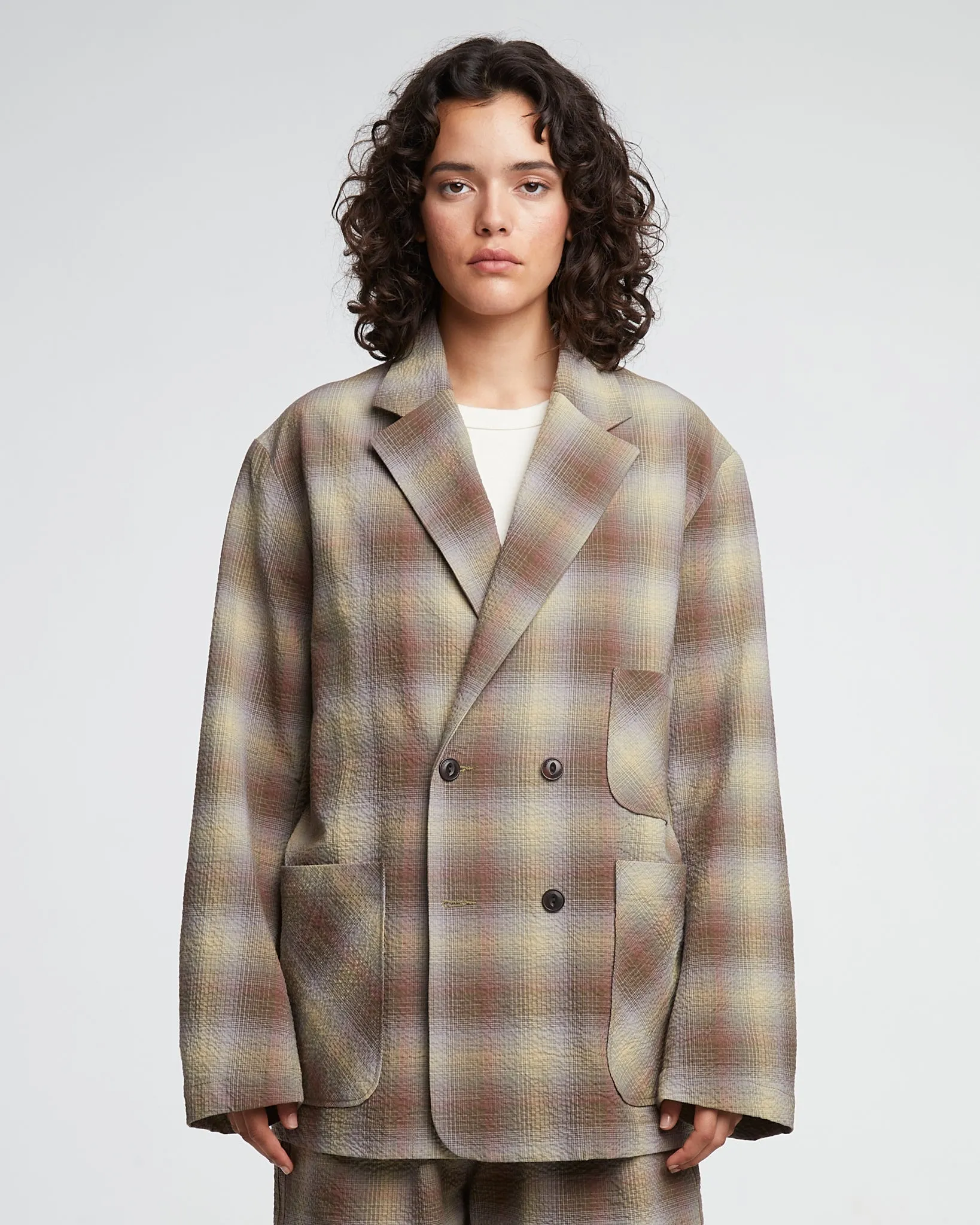 G.o.D Blazer Merida Check Khaki sold by Eat Dust product image thumbnail 4