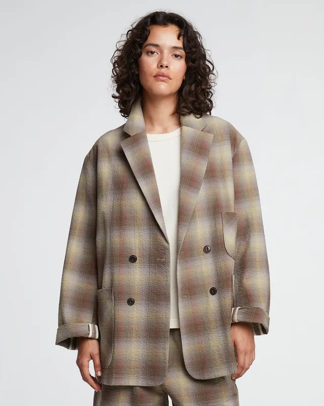 G.o.D Blazer Merida Check Khaki made by Eat Dust