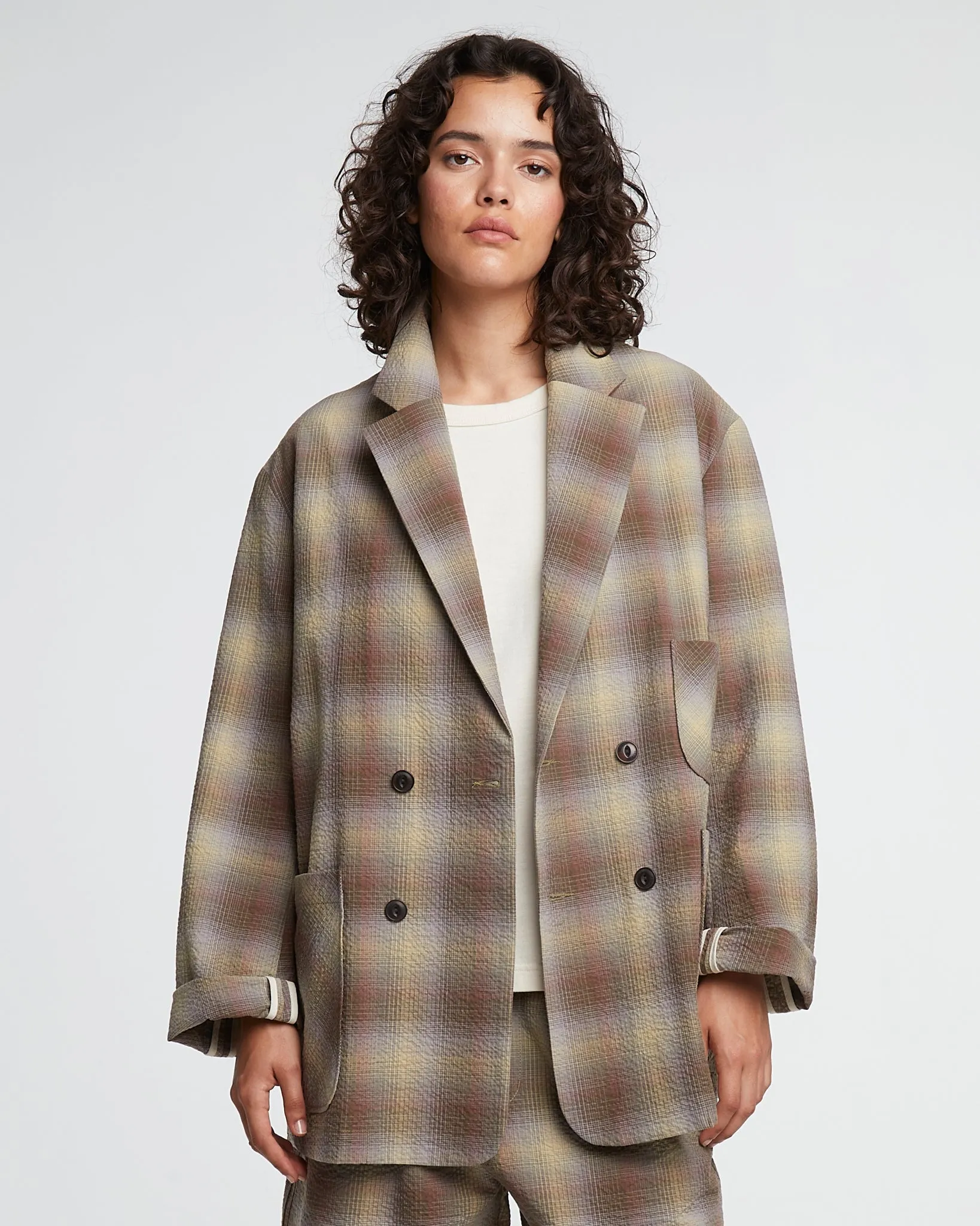 G.o.D Blazer Merida Check Khaki sold by Eat Dust