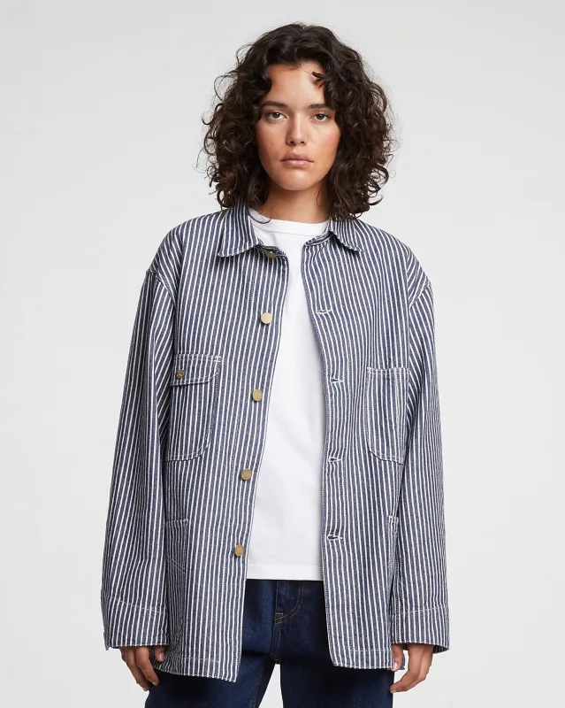 G.o.D Alcatraz Jacket Wild Road Stripes Blue/White made by Eat Dust