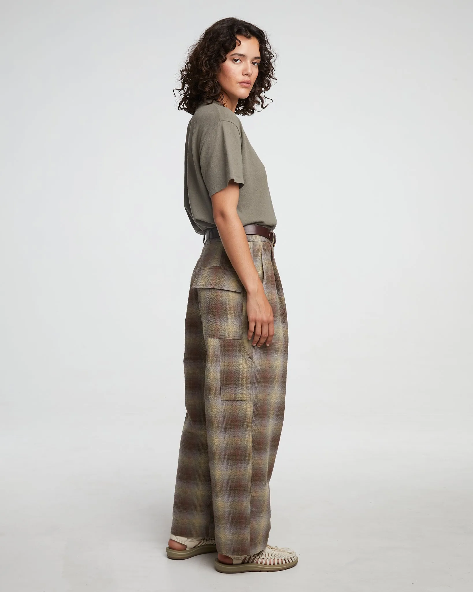 G.o.D British Worker Pants Merida Check Khaki sold by Eat Dust product image thumbnail 4