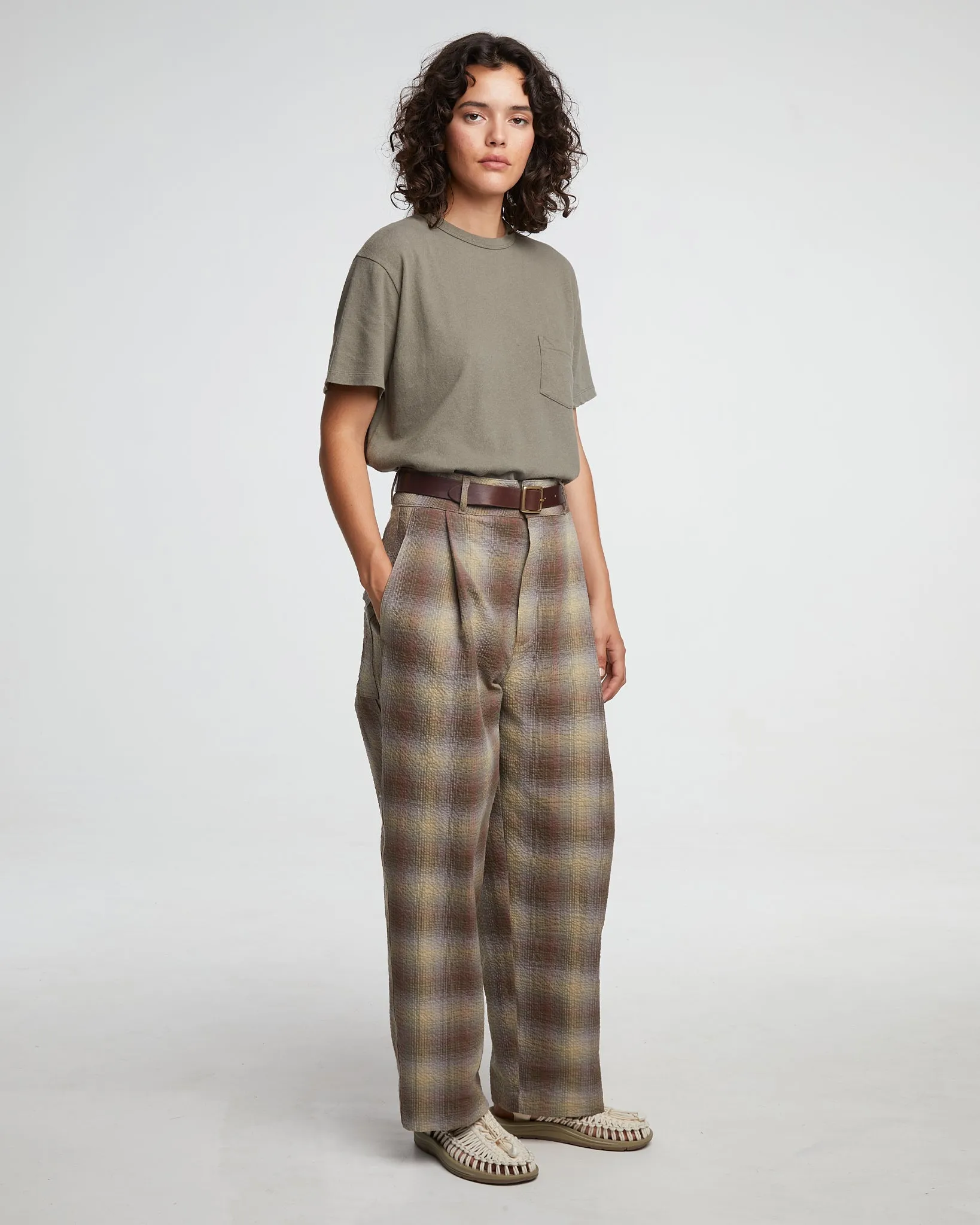 G.o.D British Worker Pants Merida Check Khaki sold by Eat Dust product image thumbnail 2