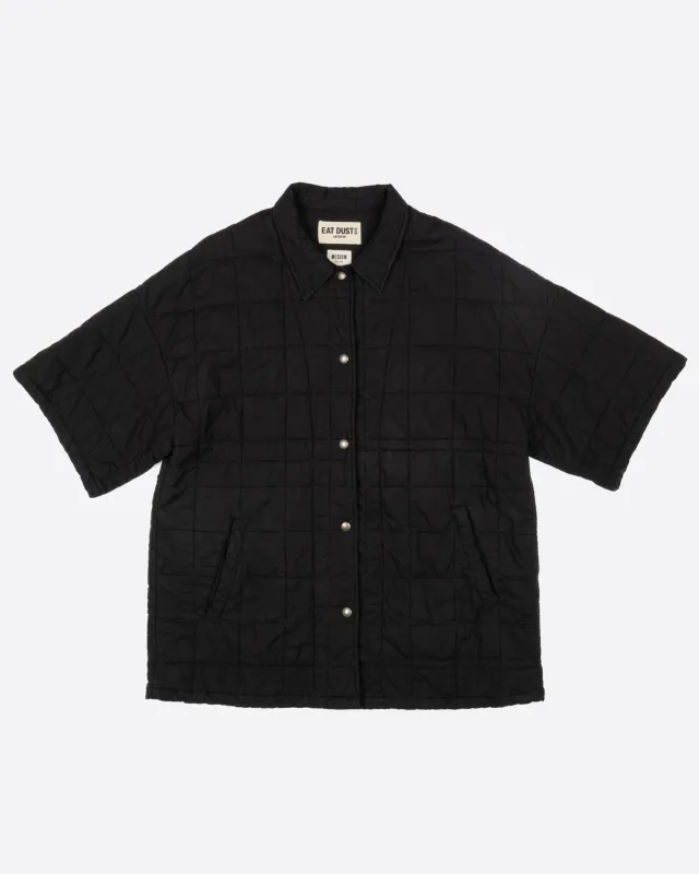 Kyoto Overshirt Cotton Quilt Black made by Eat Dust