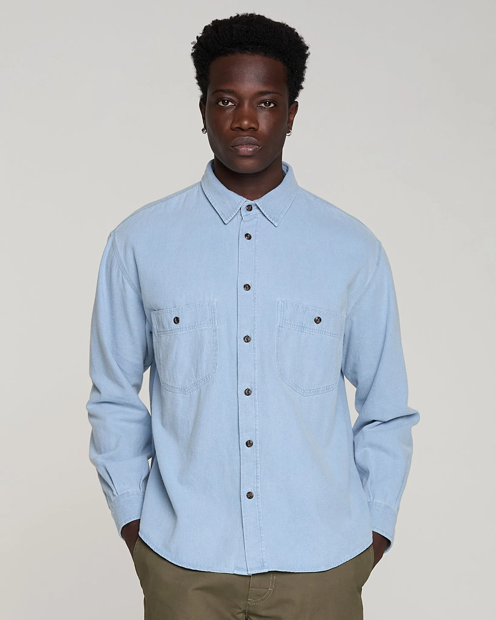 Mechanic Shirt Brushed Denim Acid Blue sold by Eat Dust product image thumbnail 2