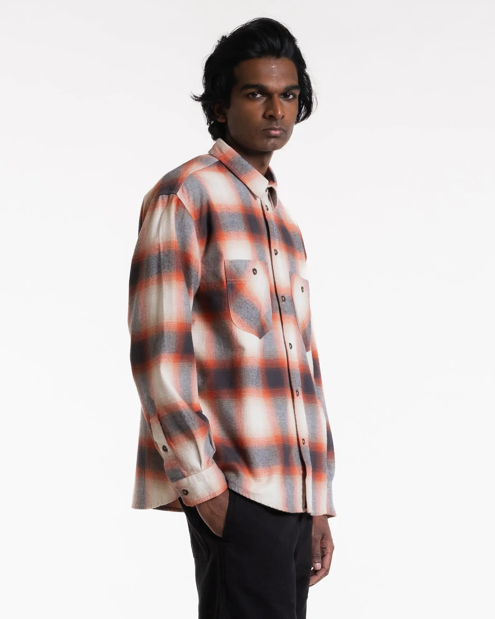 Mechanic Shirt Colorado Check Orange/Blue sold by Eat Dust product image thumbnail 2