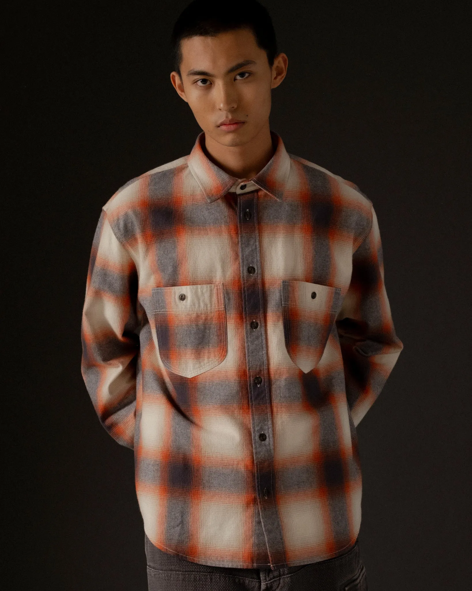 Mechanic Shirt Colorado Check Orange/Blue sold by Eat Dust product image thumbnail 4