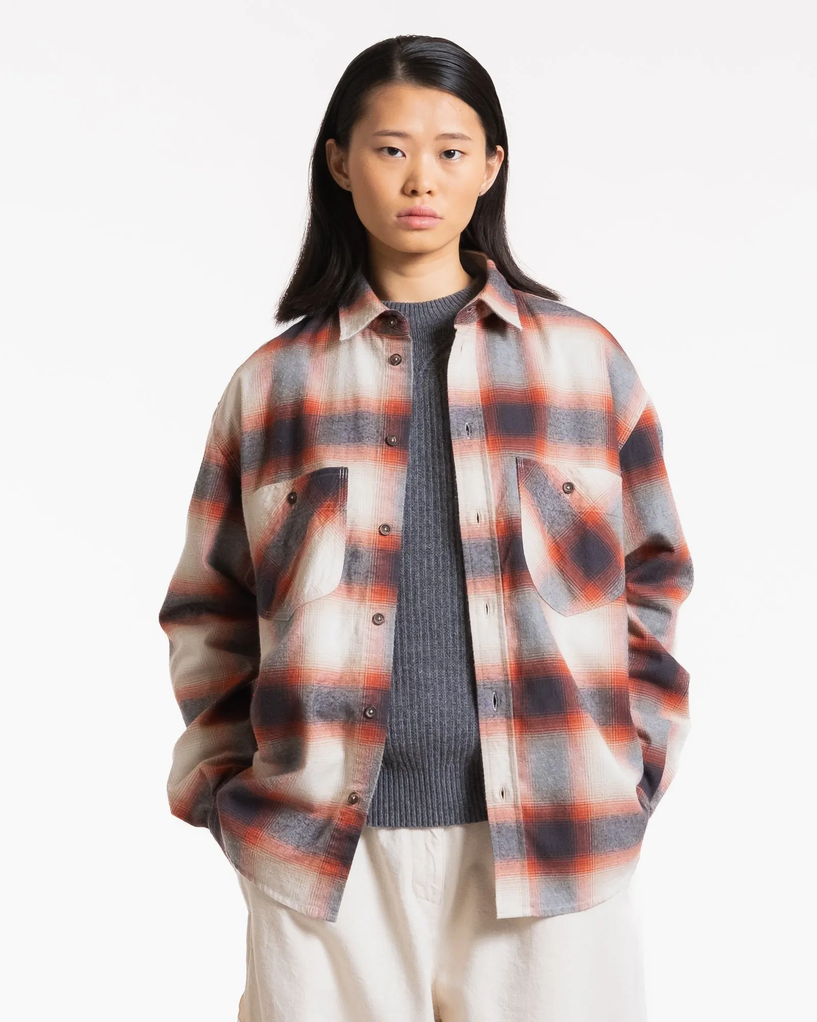 Mechanic Shirt Colorado Check Orange/Blue sold by Eat Dust product image thumbnail 3