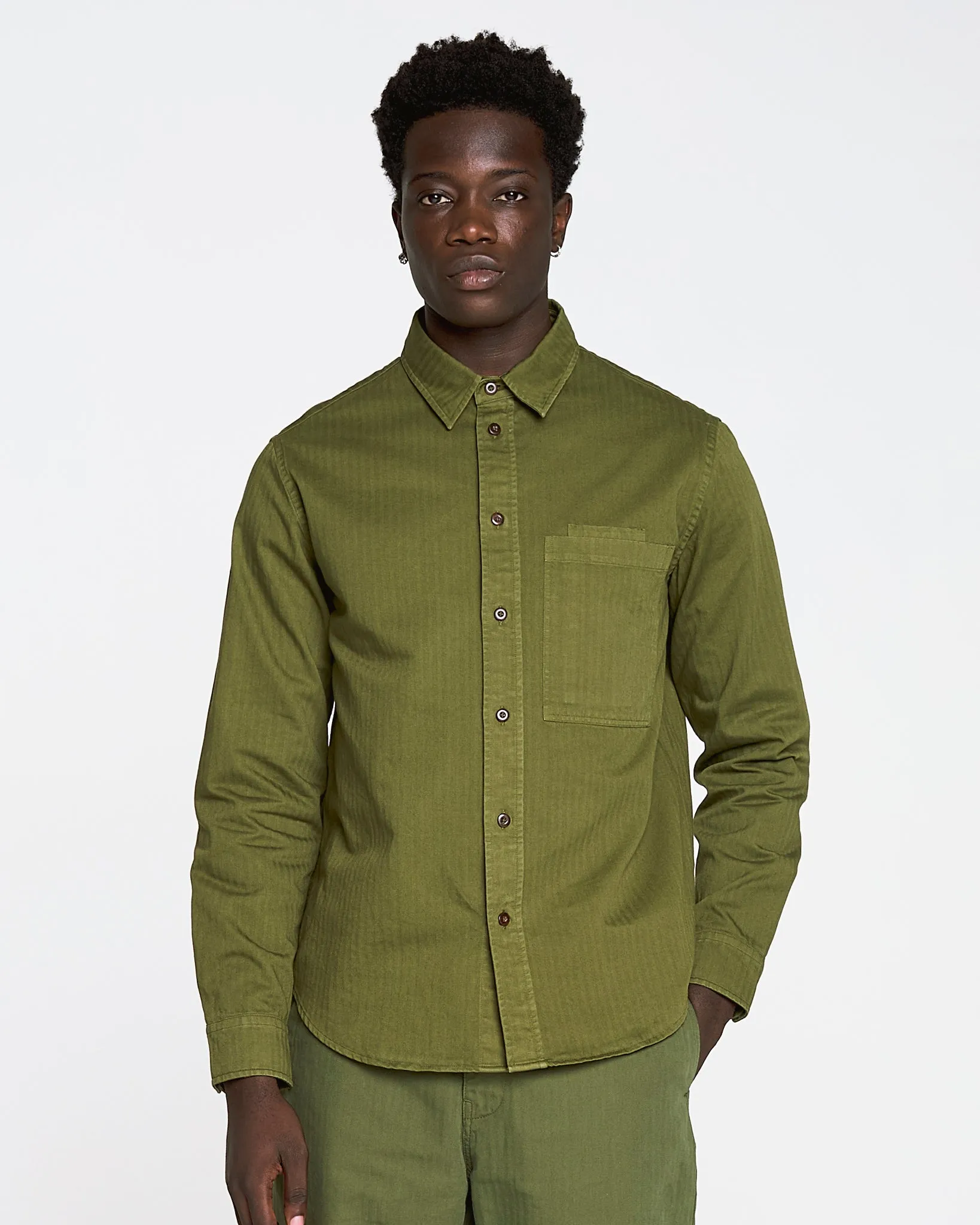 Combat Shirt Herringbone Cotton Lizard sold by Eat Dust