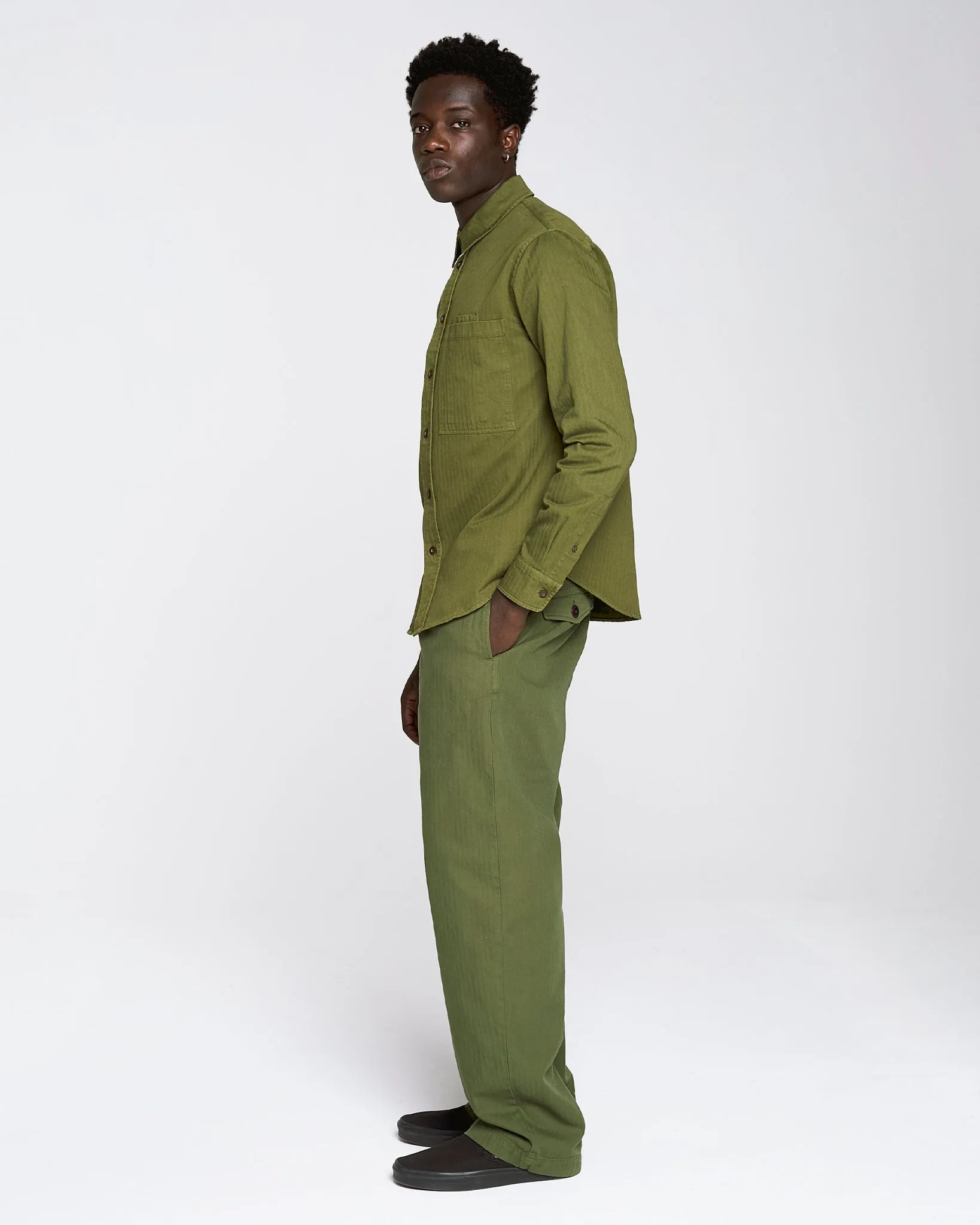 Combat Shirt Herringbone Cotton Lizard sold by Eat Dust product image thumbnail 5
