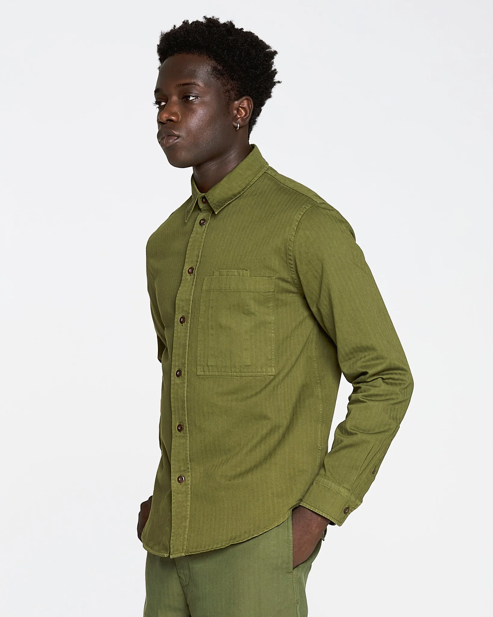 Combat Shirt Herringbone Cotton Lizard sold by Eat Dust product image thumbnail 3