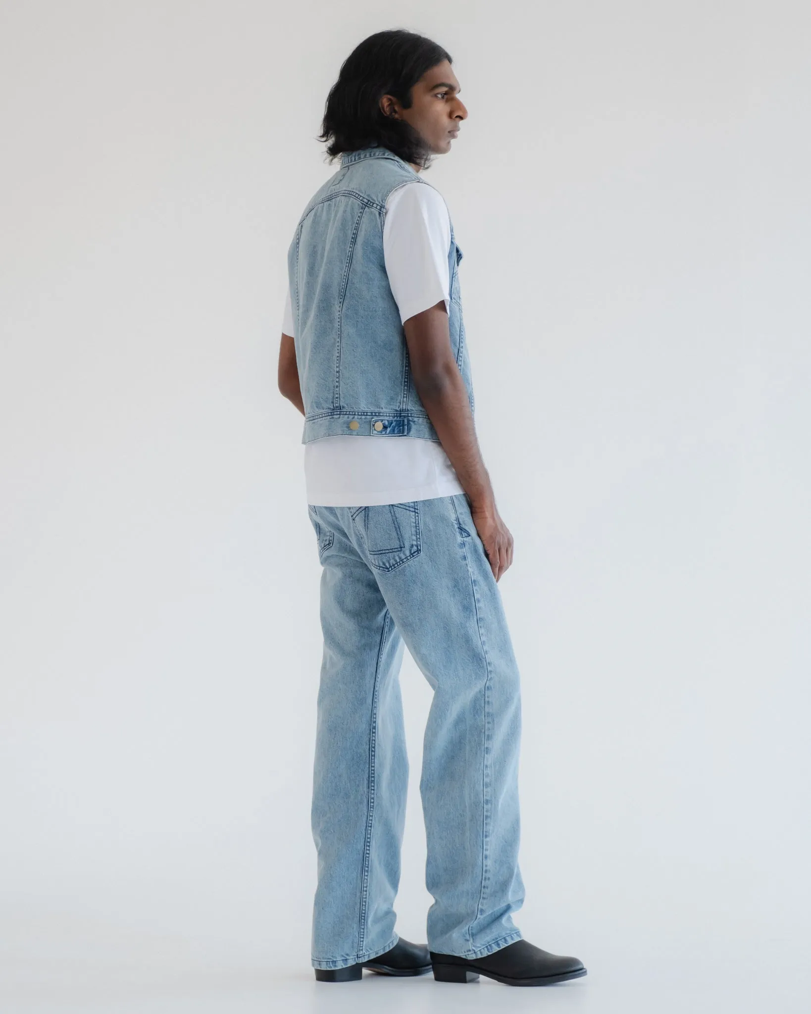 Biker Vest Salt Lake Denim Blue sold by Eat Dust product image thumbnail 5