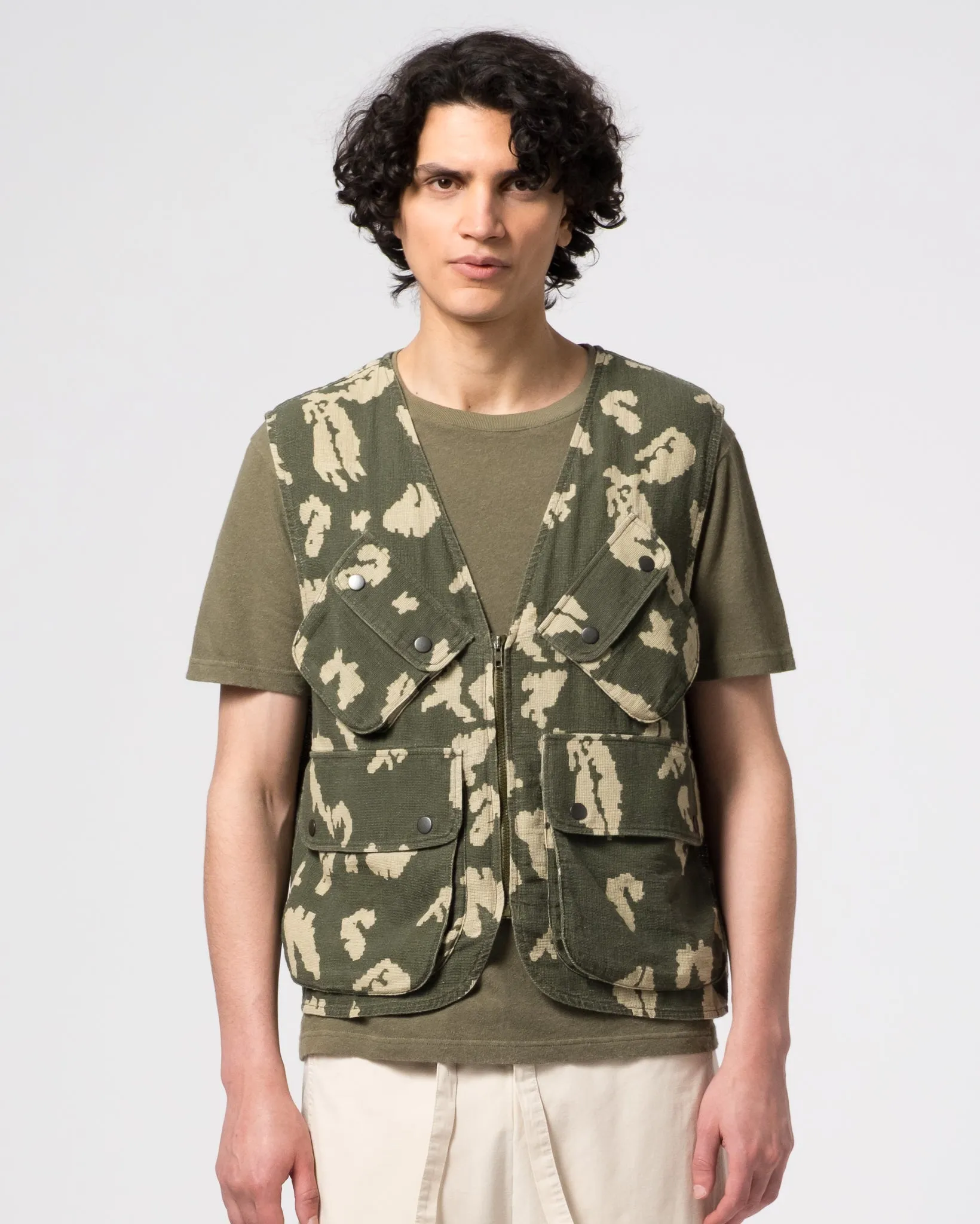 Tropical Vest Cloud Camo Mesh Light Green/Off White sold by Eat Dust